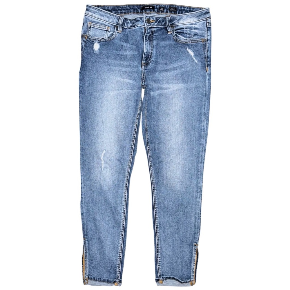MISS ME Jeans Ankle Skinny Women’s 30 x 26.5 Distressed Medium Wash Split Hem